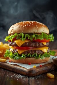 Doublen Cheese Burger(Veg)